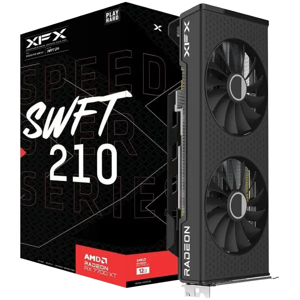 XFX SPEEDSTER SWFT210 RADEON RX 7700XT Gaming Graphics Card with 12GB GDDR6 HDMI 3xDP, AMD RDNA 3