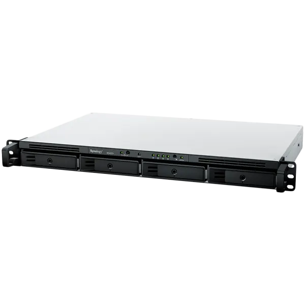 Synology NAS RS422+, rack, AMD Ryzen R1600, 2GB DDR4, 4-bay,  USB, LAN 2x1GbE, 1U, 1 x Gen3 x2 network upgrade slot, 3-year hardware warranty.