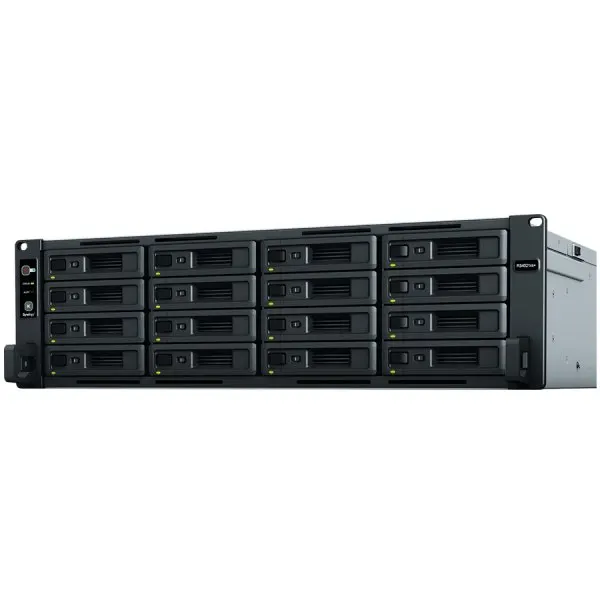Synology RackStation RS4021xs+, 3U; 16 x3.5"/2.5"; Xeon D-1541; 8-core 2.1 (base) / 2.7 (turbo) GHz; 16 GB (16 GB x 1) UDIMM; 4x RJ-45 1GbE LAN Port; 2x RJ-45 10GbE LAN Port; 2x USB 3.2 Gen 1; 2 x Gen3 x8 slots (x8 link); 800W