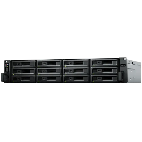 Synology RackStation RS3621xs+, Rack 2U, 12-Bay 3.5''/2.5" SATA HDD/SSD, Intel Xeon D-1541 8-core 2.1 (base) / 2.7 (turbo) GHz, 8 GB DDR4 ECC UDIMM, ; 4x RJ-45 1GbE LAN Port; 2x RJ-45 10GbE LAN Port 2x USB 3.2 Gen 1; 2xeSATA port; 14.5kg; 3yr w