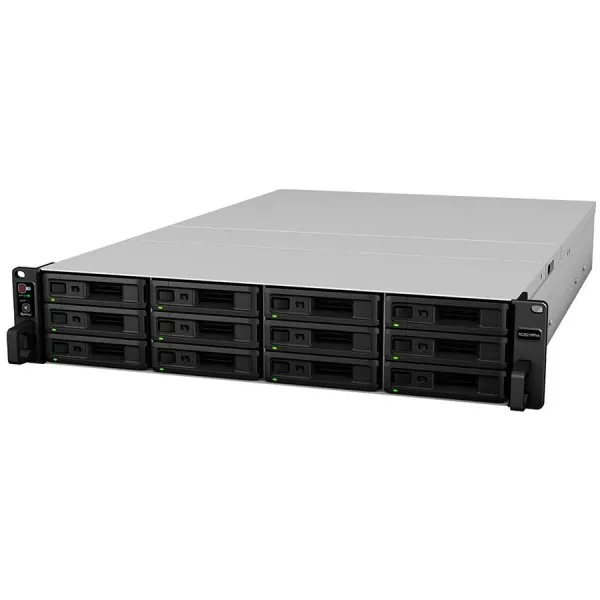 Synology RackStation RS3621RPxs,Rack 2U,12-bay 3.5''/2.5" SATA HDD/SSD, Intel Xeon D-1531 6 Core 2.2 (base)/2.7(turbo)GHz CPU,8 GB DDR4 ECC UDIMM,4x Memory slots,4x RJ-45 1GbE LAN Port,2xUSB 3.2, 2x expansion port, 2x PCIe expansion Slots,14.5 kg,5y