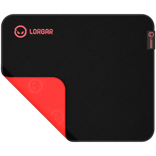 Lorgar Main 323, Gaming mouse pad, Precise control surface, Red anti-slip rubber base, size: 360mm x 300mm x 3mm, weight 0.21kg
