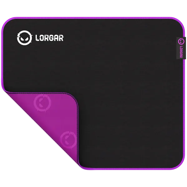 Lorgar Main 313, Gaming mouse pad, High-speed surface, Purple anti-slip rubber base, size: 360mm x 300mm x 3mm, weight 0.195kg