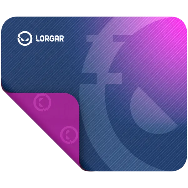 Lorgar Main 133, Gaming mouse pad, High-speed surface, Purple anti-slip rubber base, size: 360mm x 300mm x 3mm, weight 0.2kg