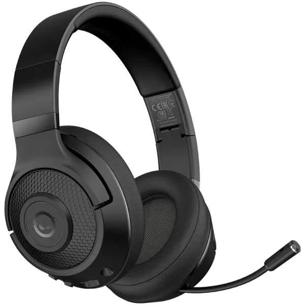 LORGAR Noah 500, Wireless Gaming headset with microphone, JL7006, BT 5.3, battery life up to 58 h (1000mAh), USB (C) charging cable (0.8m), 3.5 mm AUX cable (1.5m), size: 195*185*80mm, 0.24kg, black