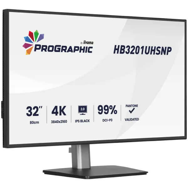 32" IPS BLACK 2.0 panel, 3840x2160 UHD, DCI-P3 99%, Pantone Certified, Delta E less than 2, USB-C dock LAN 96W PD DP-out, 4ms, 15cm height adjustable stand, 450cd/m2, CR 3000:1, HDMI, DisplayPort, Speakers, USB hub 3x3.2 plus 1x USB-C