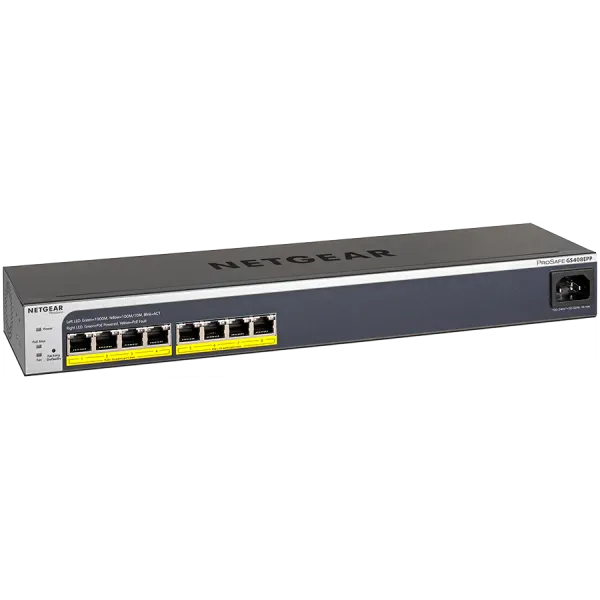 8PT GIGE EASY-MOUNT POE+ WEB SWCH