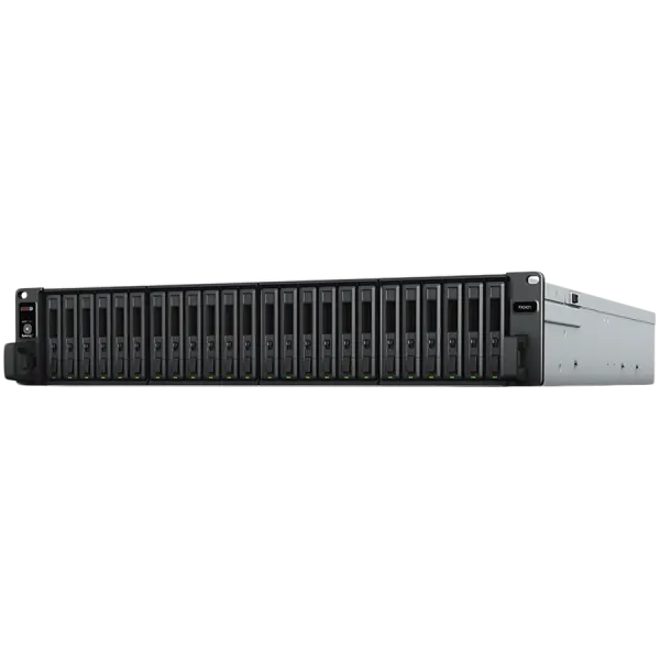 Synology Expansion Unit FX2421, rack 2U, 24 drive bays; 2.5" SAS HDD; 2.5" SAS SSD; 2.5" SATA SSD; SAS IN-port; SAS OUT-port; Expansion Cable: MiniSAS-HD X 1, PSU 500 W; 5yr warranty