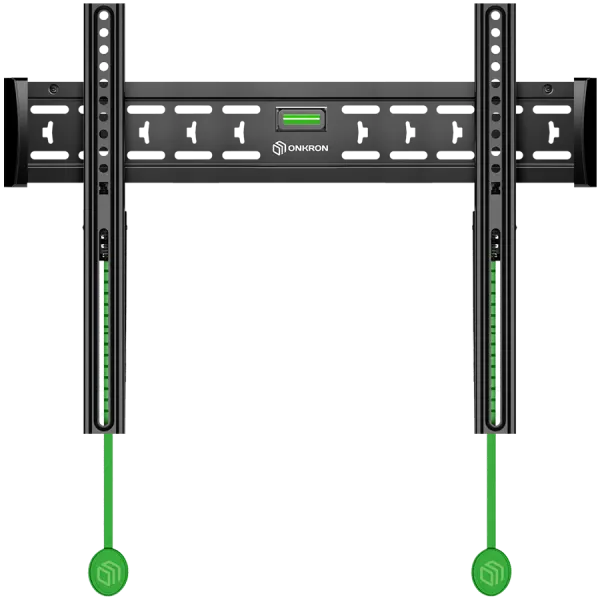 ONKRON Fixed TV Wall Mount for 43 to 85-inch Flat Panel TVs Digital Panels 68,2 kg, Black