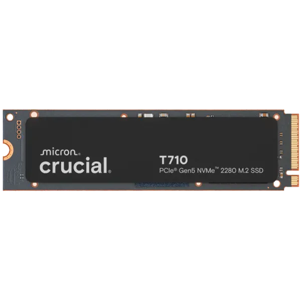 CRUCIAL T710 1TB PCIe Gen5 NVMe M.2 2280 SSD up to 14900 MB/s read and 13700 MB/s write
