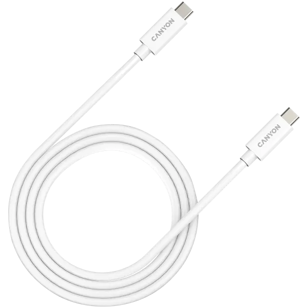 CANYON UC-44, cable, U4-CC-5A1M-E, USB4 TYPE-C to TYPE-C cable assembly 40G 1m 5A 240W(ERP) with E-MARK, CE, ROHS, white