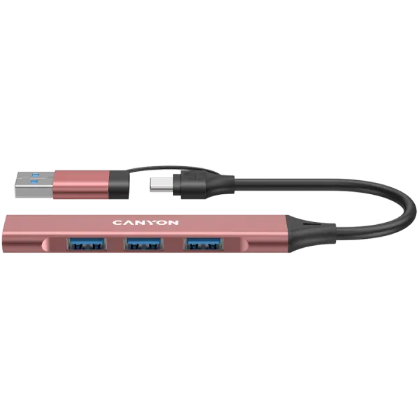 CANYON hub DS-02 4in1 USB-A/C Pink