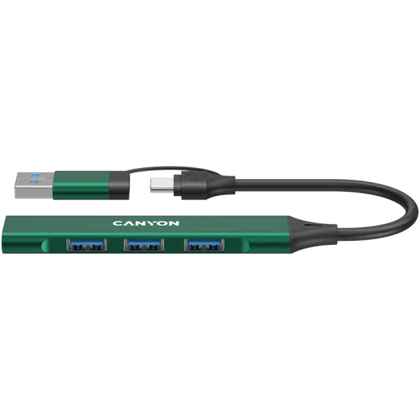 CANYON hub DS-02 4in1 USB-A/C Green