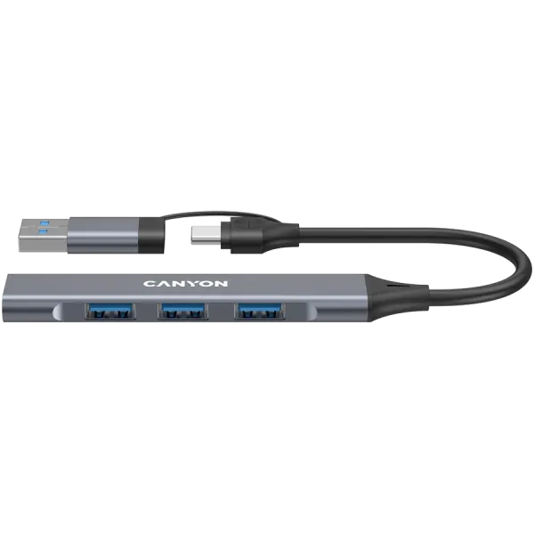 CANYON hub DS-02 4in1 USB-A/C Grey