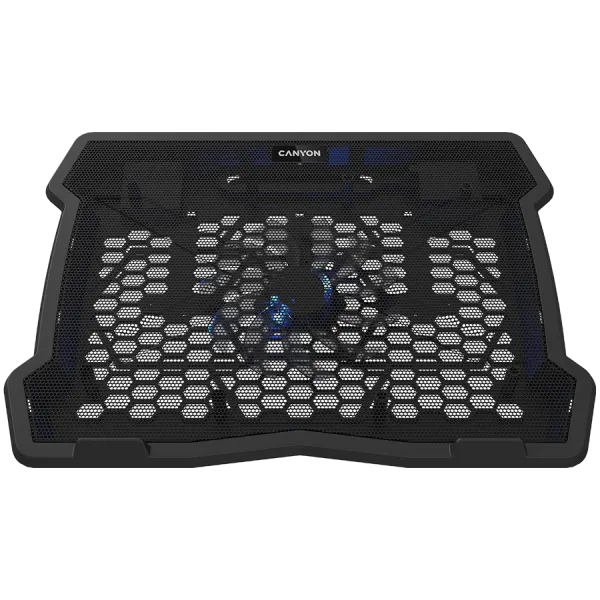 CANYON NS02, Cooling stand single fan with 2x2.0 USB hub, support up to 10”-15.6” laptop, ABS plastic and iron, Fans dimension:125*125*15mm(1pc), DC 5V, fan speed: 800-1000RPM, size:340*265*30mm, 406g