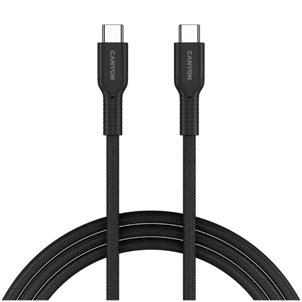 CANYON cable OnWire 60CL C-C 60W COLOR Braided 1m Black