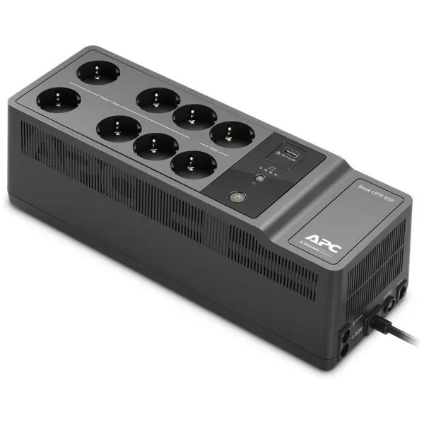 APC Back-UPS 650VA/400W, 230V, 1 USB charging port, (8) Schuko CEE 7,  RJ45 phone/fax/modem/DSL, RJ45 network line - 10/100 base-T Ethernet, Topology Standby