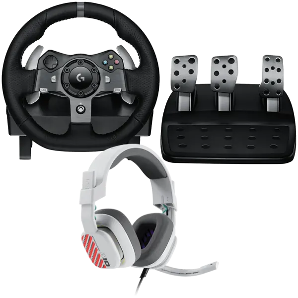 LOGITECH G920 Driving Force Racing Wheel + Astro A10 - WHITE