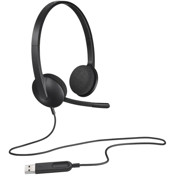LOGITECH H340 Corded Headset - BLACK - USB
