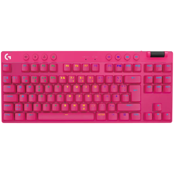 LOGITECH G PRO X TKL LIGHTSPEED Mechanical Gaming Keyboard - MAGENTA - US INT'l - TACTILE