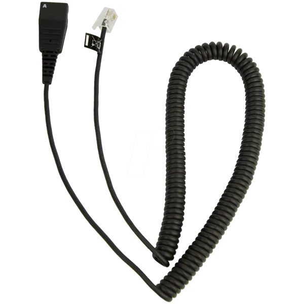 JABRA QD Cord to RJ10, coiled, 0,5 - 2 meters, for Lucent Callmaster V, VI, Cisco 79xx and PLX A22