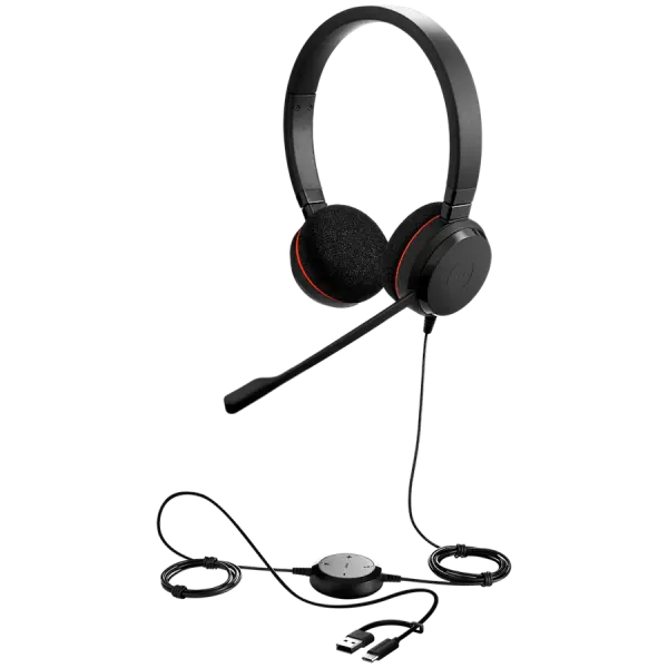 JABRA Evolve 20, Stereo UC, USB C/A adapter