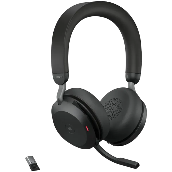 JABRA EVOLVE2 75, Link390a MS Stereo Black, EVOLVE2 75 headset Black MS, Link 380 BT adapter USB-A MS,1.2m USB-C to USB-A cable, carry pouch, warranty and warning (safety leaflets)