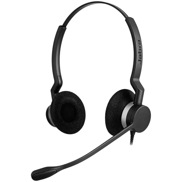 JABRA BIZ 2300 USB Duo, Type: 82 E-STD, Microphone boom: FreeSpin (headband), USB connector, with mute-button and volume control on the cord