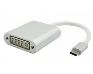 Adapter - konvertor USB 3.1 tip C (M) - DVI (F) srebrni
