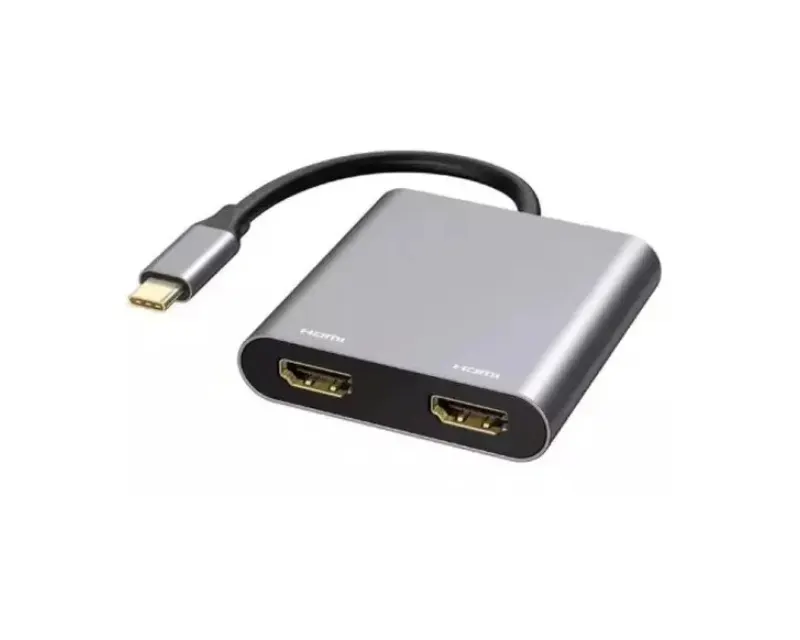 Adapter USB 3.1 tip C (M) - 2 x HDMI