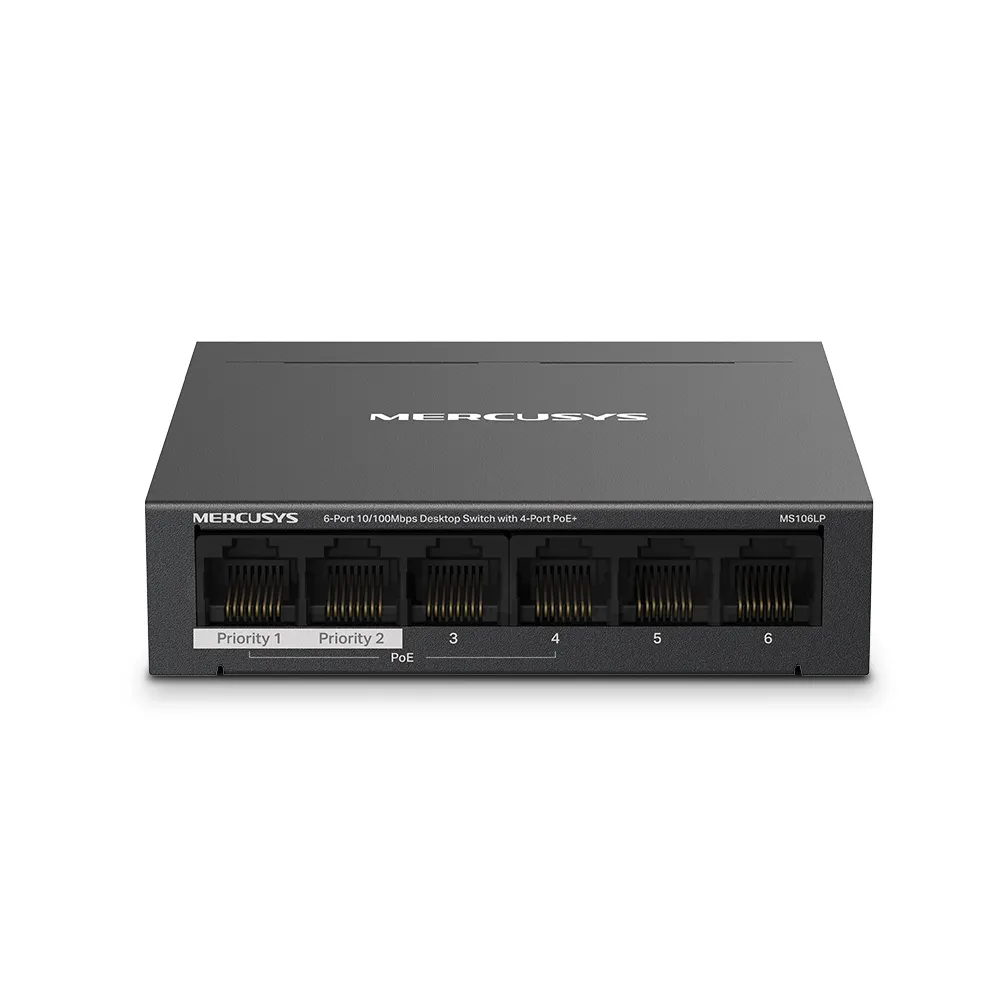 MS106LP(UN) 6-Port 10/100Mbps Desktop Switch with 4-Port PoE+