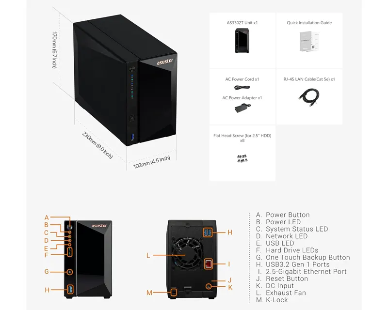 NAS Storage Server DRIVESTOR 2 Pro AS3302T v2