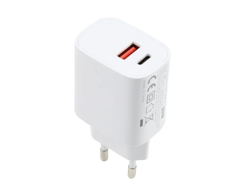 Strujni Fast punjač 1xUSB A+1xTIP C 20W