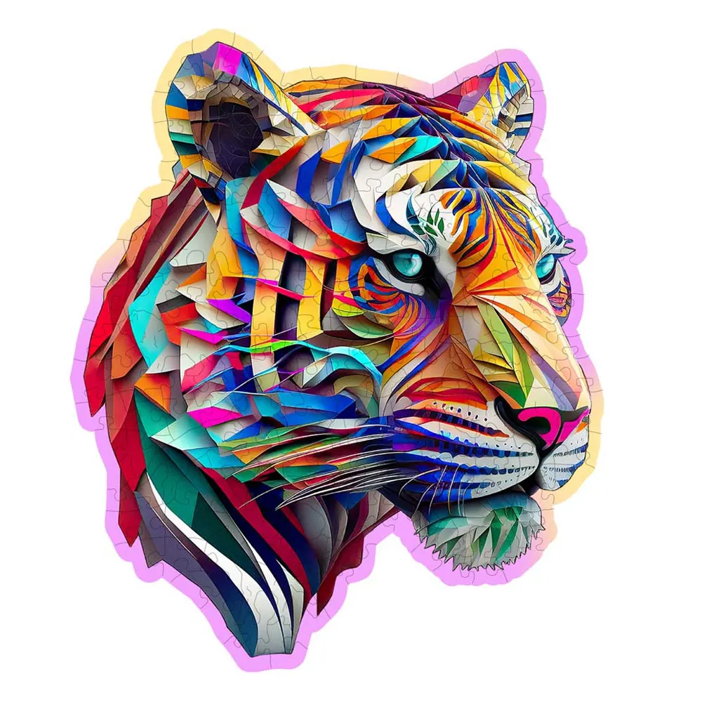 Colorful Tiger Wooden Puzzle M (150 Pieces)