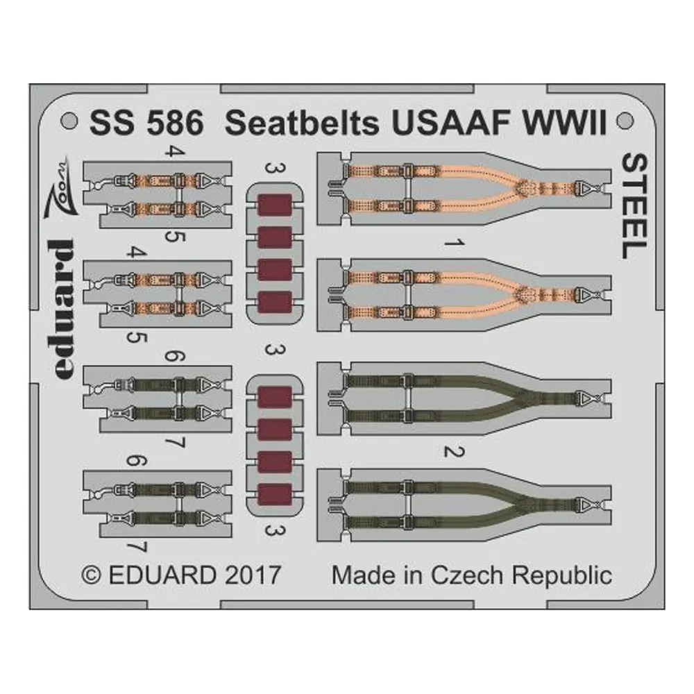 1:72 Seatbelts USAAF WWII - Steel
